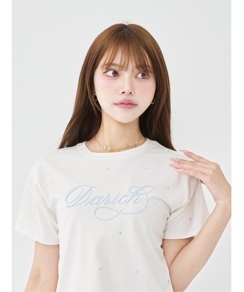 DarichエンブロイダリービジューTシャツ（Tシャツ/カットソー