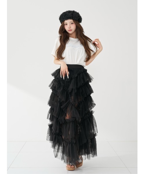 Darich(ダーリッチ)の「DarichエンブロイダリービジューTシャツ(Tシャツ/カットソー・レディース・ブラック/ピンク/ホワイト・FREE)」の5枚目の写真