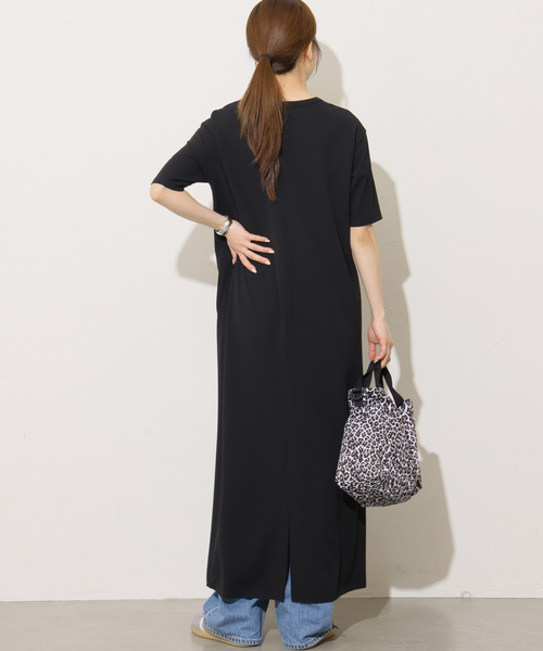 JOURNAL STANDARD relume（ジャーナルスタンダード　レリューム）の「カットジャージーハーフスリーブワンピース（ワンピース・レディース・ブラック/ブラウン・FREE）」の5枚目の写真