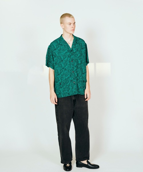TOWNCRAFT(タウンクラフト)の「TOWNCRAFT タウンクラフト / printed beach shirt(Tシャツ/カットソー・メンズ・グリーン/グレー・LARGE/MEDIUM/SMALL)」の6枚目の写真