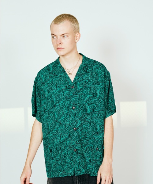 TOWNCRAFT(タウンクラフト)の「TOWNCRAFT タウンクラフト / printed beach shirt(Tシャツ/カットソー・メンズ・グリーン/グレー・LARGE/MEDIUM/SMALL)」の8枚目の写真