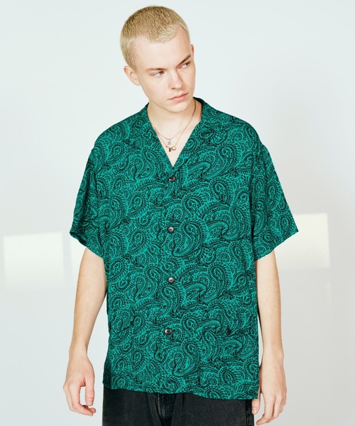 TOWNCRAFT(タウンクラフト)の「TOWNCRAFT タウンクラフト / printed beach shirt(Tシャツ/カットソー・メンズ・グリーン/グレー・LARGE/MEDIUM/SMALL)」の10枚目の写真