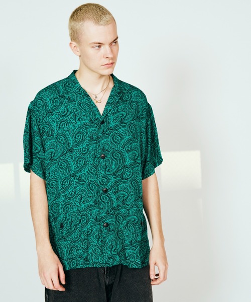 TOWNCRAFT(タウンクラフト)の「TOWNCRAFT タウンクラフト / printed beach shirt(Tシャツ/カットソー・メンズ・グリーン/グレー・LARGE/MEDIUM/SMALL)」の11枚目の写真