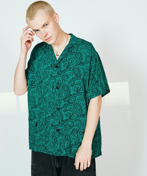TOWNCRAFT(タウンクラフト)の「TOWNCRAFT タウンクラフト / printed beach shirt(Tシャツ/カットソー・メンズ・グリーン/グレー・LARGE/MEDIUM/SMALL)」の12枚目の写真