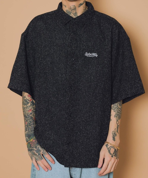 Subciety(サブサエティ)の「Summer tweed shirt(シャツ/ブラウス・メンズ・ブラック/グレー/ホワイト・SMALL/MEDIUM/LARGE/X-LARGE)」の1枚目の写真