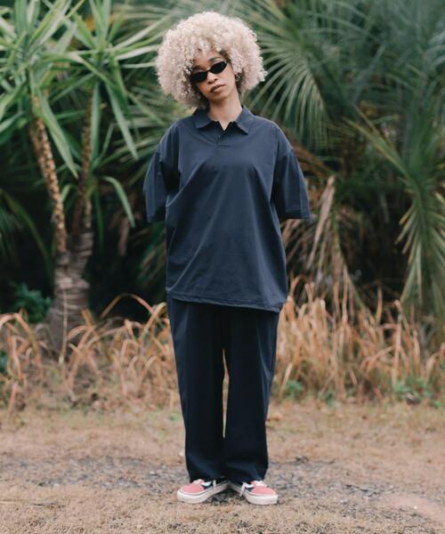 FUCTIONAL WIDE 長袖ポロシャツ　ブラック　wide dad UR TECH』Wide Dad Dad TECH ポロプルオーバー（ポロシャツ）｜URBAN