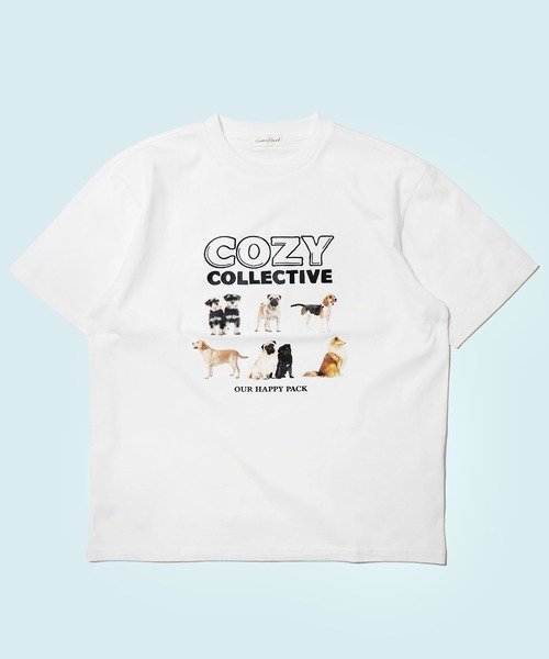 BENCH'S SELECT(ベンチセレクト)の「DOG PRINT TEE(Tシャツ/カットソー・メンズ・ホワイト/ブラック・MEDIUM/LARGE)」の1枚目の写真