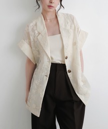 LIAN | フラワーエンブロイダリーハーフジャケット(テーラードジャケット)