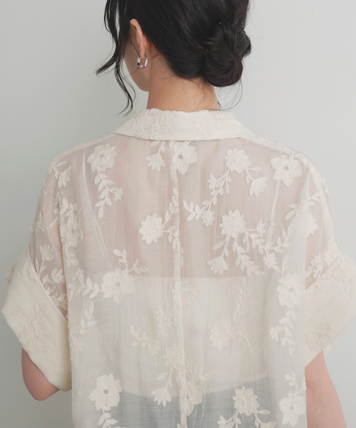 LIAN(リアン)の「フラワーエンブロイダリーハーフジャケット(テーラードジャケット・レディース・ブラック/アイボリー・FREE)」の10枚目の写真