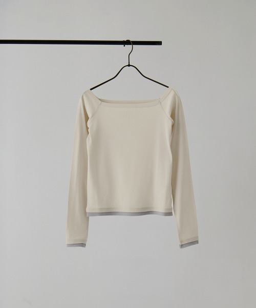 【美品】JANE SMITH ジェーンスミス カットソー ブラック グレー サイズ:38(M) | 26春夏 コットン オフショルダー レイヤード プルオーバー / COTTON OFF SHOULDER LAYERED PULLOVER カットソー 長袖 コットン | トップス 日本製【レディース】【中古】 美品】JANE SMITH ジェーンスミス カットソー 38(M) | 26春夏 コットン