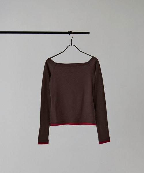 JANE SMITH / JOHN SMITH（ジェーンスミスジョンスミス）の「[JANE SMITH/ジェーン・スミス]COTTON OFF SHOULDER LAYERED PULLOVER（Tシャツ/カットソー・レディース・ベージュ/ブラウン・38）」の3枚目の写真