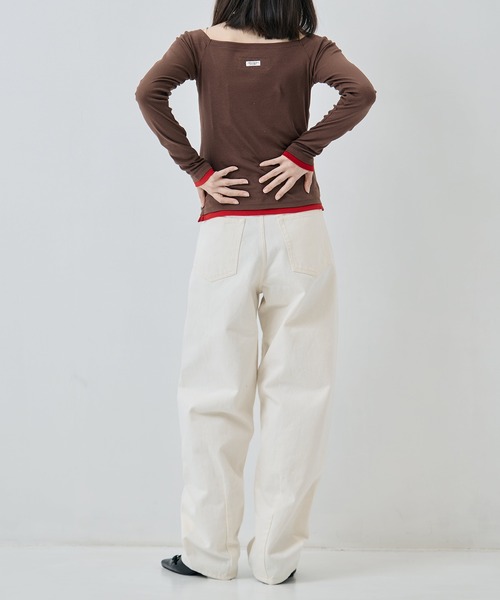 JANE SMITH / JOHN SMITH（ジェーンスミスジョンスミス）の「[JANE SMITH/ジェーン・スミス]COTTON OFF SHOULDER LAYERED PULLOVER（Tシャツ/カットソー・レディース・ベージュ/ブラウン・38）」の6枚目の写真