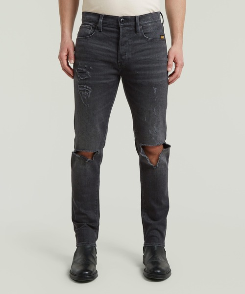 G-STAR(ジースター)の「3301 SLIM JEANS/ヴィンテージライクベーシックスリムテーパードジーンズ/ダメージデニムパンツ(デニムパンツ・メンズ・ブラック系その他・28/30/34/30/36/30/29/30/30/30/31/30/32/30/33/30)」の1枚目の写真