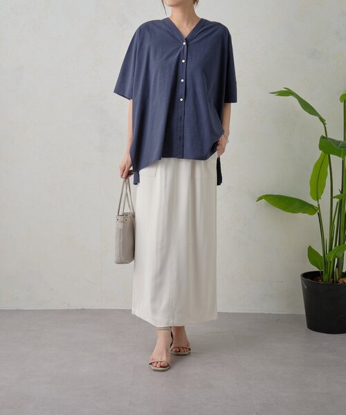 Jena espace merveilleux（ジェナ　エスパスメルヴェイユ）の「バックピンタックシャツ（シャツ/ブラウス・レディース・サックスブルー/オフホワイト/ネイビー・FREE）」の20枚目の写真