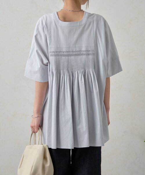 Jena espace merveilleux（ジェナ　エスパスメルヴェイユ）の「バックピンタックシャツ（シャツ/ブラウス・レディース・サックスブルー/オフホワイト/ネイビー・FREE）」の18枚目の写真
