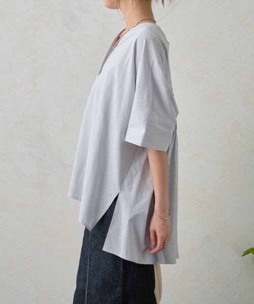 Jena espace merveilleux（ジェナ　エスパスメルヴェイユ）の「バックピンタックシャツ（シャツ/ブラウス・レディース・サックスブルー/オフホワイト/ネイビー・FREE）」の15枚目の写真