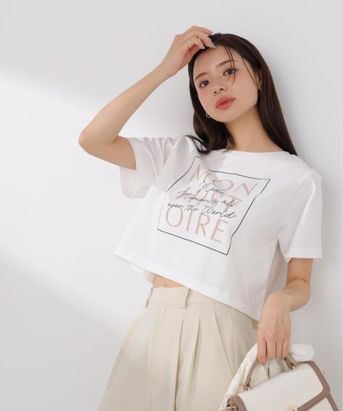PROPORTION BODY DRESSING(プロポーションボディドレッシング)の「短丈ロゴT-シャツ / 1216160402(Tシャツ/カットソー・レディース・ホワイト系その他/ダークグレー・FREE)」の1枚目の写真