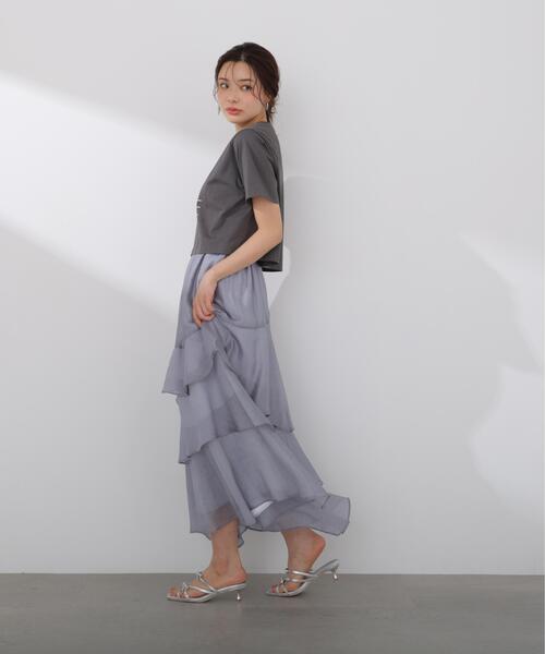PROPORTION BODY DRESSING(プロポーションボディドレッシング)の「短丈ロゴT-シャツ / 1216160402(Tシャツ/カットソー・レディース・ホワイト系その他/ダークグレー・FREE)」の5枚目の写真