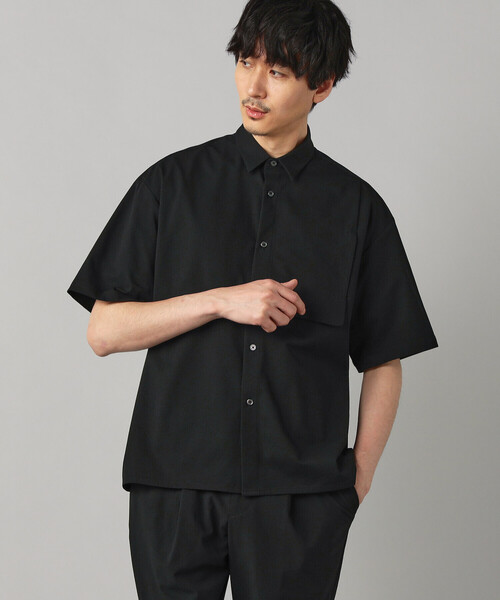 COMME CA MEN(コムサメン)の「【撥水】ドビーワッフル 半袖シャツ(シャツ/ブラウス・メンズ・チャコールグレー/ブラック・M/L)」の9枚目の写真