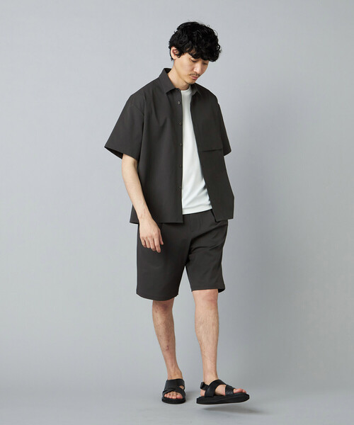 COMME CA MEN(コムサメン)の「【撥水】ドビーワッフル 半袖シャツ(シャツ/ブラウス・メンズ・チャコールグレー/ブラック・M/L)」の12枚目の写真