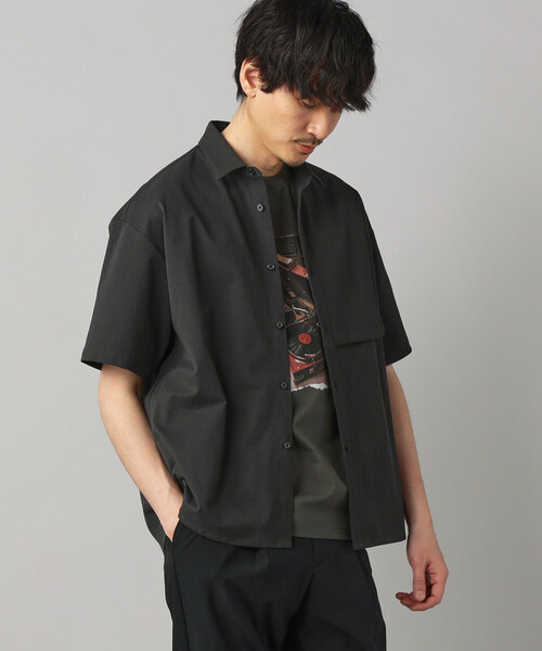 COMME CA MEN(コムサメン)の「【撥水】ドビーワッフル 半袖シャツ(シャツ/ブラウス・メンズ・チャコールグレー/ブラック・M/L)」の14枚目の写真