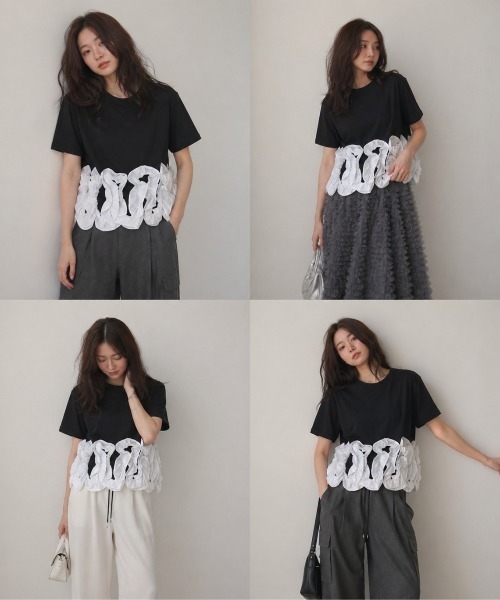 Lateru（ラテル）の「ヘムラインフリル T シャツ（Tシャツ/カットソー・レディース・ホワイト/ブルー/ブラック・FREE）」の15枚目の写真