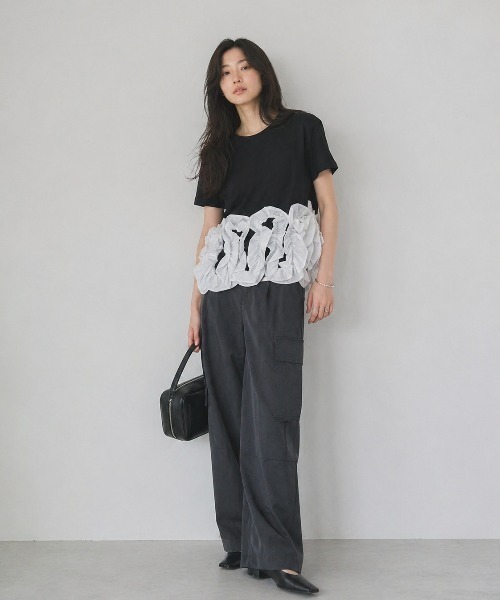 Lateru（ラテル）の「ヘムラインフリル T シャツ（Tシャツ/カットソー・レディース・ホワイト/ブルー/ブラック・FREE）」の16枚目の写真