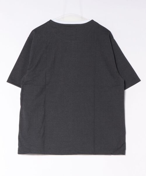 TAKA-Q(タカキュー)の「【綿混】タカキュー ダブルフェイス 天竺 キーネック 半袖 Tシャツ(Tシャツ/カットソー・メンズ・ブラック/ベージュ/ライトグレー/サックスブルー・X-LARGE/LARGE/MEDIUM)」の5枚目の写真