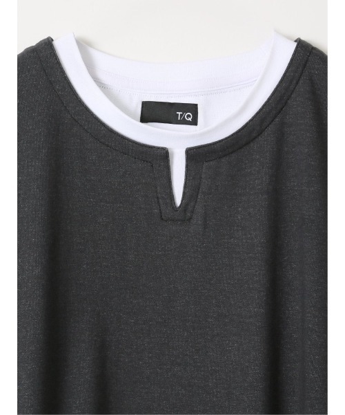 TAKA-Q(タカキュー)の「【綿混】タカキュー ダブルフェイス 天竺 キーネック 半袖 Tシャツ(Tシャツ/カットソー・メンズ・ブラック/ベージュ/ライトグレー/サックスブルー・X-LARGE/LARGE/MEDIUM)」の18枚目の写真
