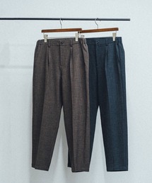 メランジサーフェイスワイドテーパードパンツ/セットアップ対応/イージーケア