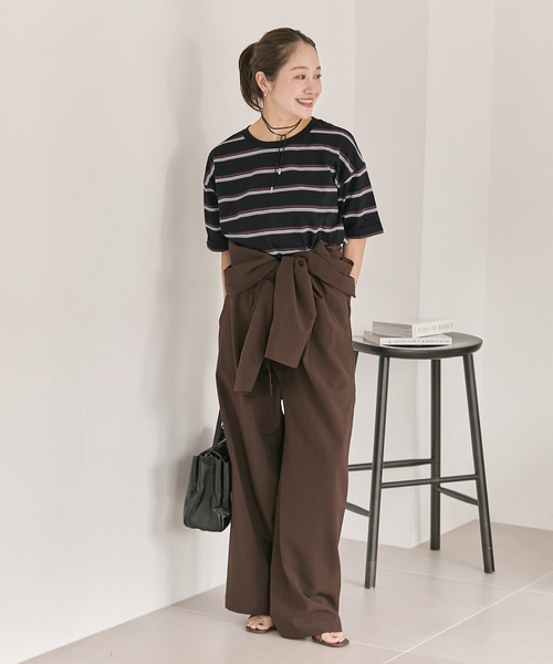 JOURNAL STANDARD(ジャーナルスタンダード)の「《追加2》汗ジミ防止ボーダービッグT(Tシャツ/カットソー・レディース・ベージュ/レッド/チョコ/ブラック・FREE)」の10枚目の写真