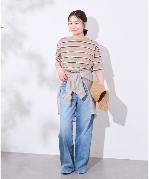 JOURNAL STANDARD(ジャーナルスタンダード)の「《追加2》汗ジミ防止ボーダービッグT(Tシャツ/カットソー・レディース・ベージュ/レッド/チョコ/ブラック・FREE)」の13枚目の写真