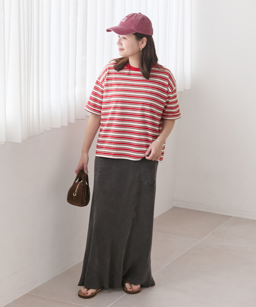 JOURNAL STANDARD(ジャーナルスタンダード)の「《追加2》汗ジミ防止ボーダービッグT(Tシャツ/カットソー・レディース・ベージュ/レッド/チョコ/ブラック・FREE)」の15枚目の写真