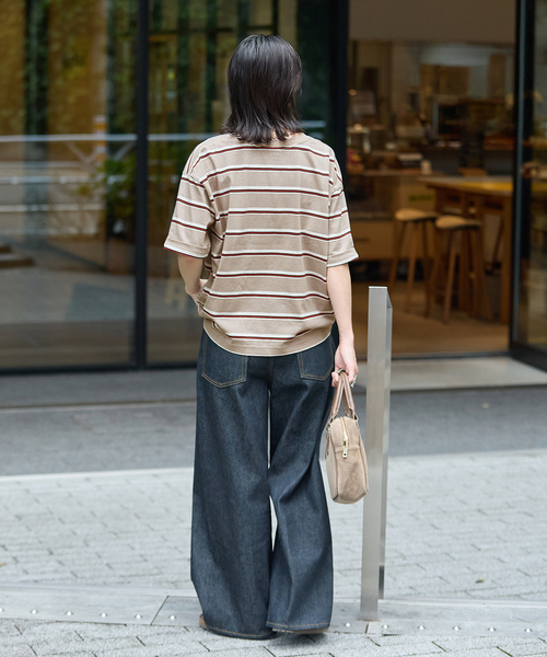 JOURNAL STANDARD(ジャーナルスタンダード)の「《追加2》汗ジミ防止ボーダービッグT(Tシャツ/カットソー・レディース・ベージュ/レッド/チョコ/ブラック・FREE)」の6枚目の写真