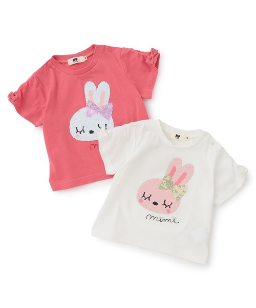 KP(ケーピー)の「mimiちゃん スパンコール刺しゅう Tシャツ(Tシャツ/カットソー・キッズ・オフホワイト/ピンク系その他・90cm/100cm/110cm/120cm/130cm/140cm)」の12枚目の写真