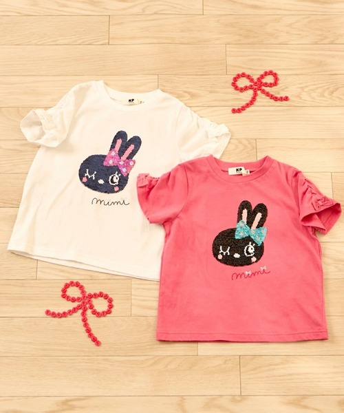 KP(ケーピー)の「mimiちゃん スパンコール刺しゅう Tシャツ(Tシャツ/カットソー・キッズ・オフホワイト/ピンク系その他・90cm/100cm/110cm/120cm/130cm/140cm)」の13枚目の写真