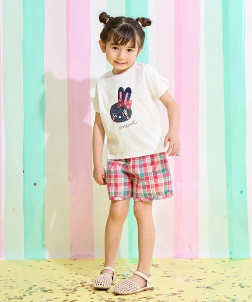 KP(ケーピー)の「mimiちゃん スパンコール刺しゅう Tシャツ(Tシャツ/カットソー・キッズ・オフホワイト/ピンク系その他・90cm/100cm/110cm/120cm/130cm/140cm)」の4枚目の写真