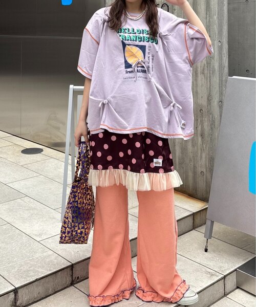 HELLO.SANFRANCISCO(ハローサンフランシスコ)の「【HELLO.SANFRANCISCO/ハローサンフランシスコ】サテンドットチュールミドルスカート(スカート・レディース・オレンジ/ブラウン/ホワイト・ONE SIZE)」の18枚目の写真