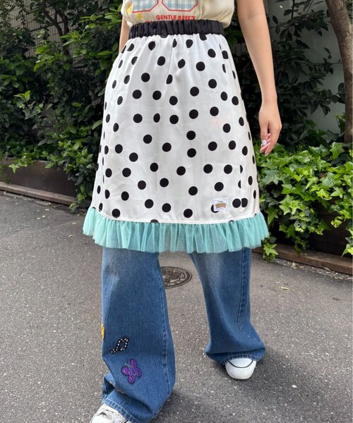 HELLO.SANFRANCISCO(ハローサンフランシスコ)の「【HELLO.SANFRANCISCO/ハローサンフランシスコ】サテンドットチュールミドルスカート(スカート・レディース・オレンジ/ブラウン/ホワイト・ONE SIZE)」の15枚目の写真