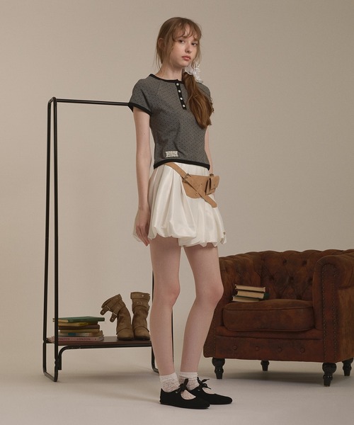 hazyl(ヘイジル)の「assort henry design button T-shirt / アソートヘンリーデザインボタンTシャツ(Tシャツ/カットソー・レディース・ブルー系その他/グレー系その他・フリー)」の12枚目の写真