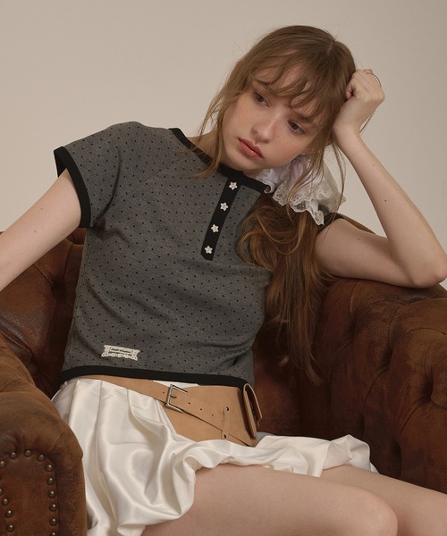 hazyl(ヘイジル)の「assort henry design button T-shirt / アソートヘンリーデザインボタンTシャツ(Tシャツ/カットソー・レディース・ブルー系その他/グレー系その他・フリー)」の17枚目の写真