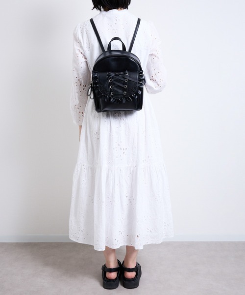 Sunny Side(サニーサイド)の「Sunny Side サニーサイド:夜ノ薔薇園リュック(バックパック/リュック・レディース・ブラック/アイボリー/ワインレッド・FREE)」の21枚目の写真