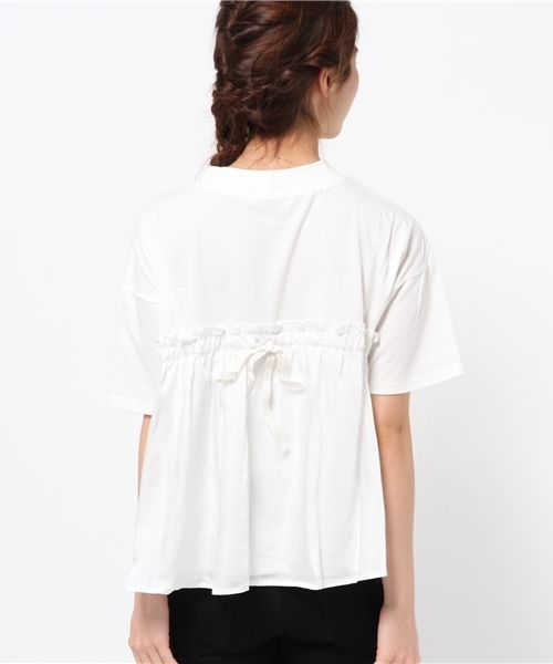 OUTLET（アウトレット）の「【Discoat】レイヤード風H/N（Tシャツ/カットソー・レディース・ホワイト×ホワイト/グレー系その他・FREE）」の5枚目の写真