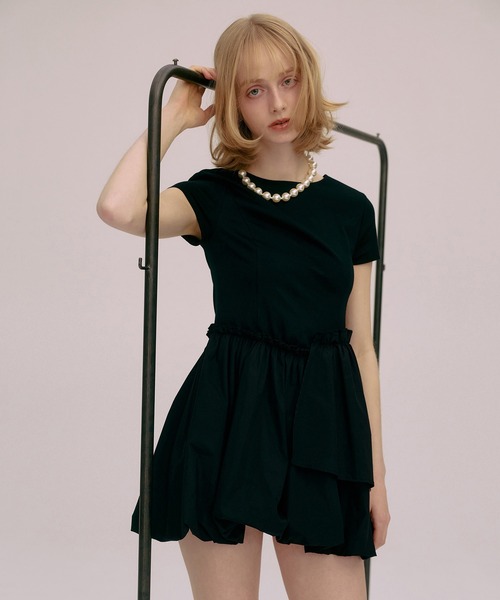 EIMY ISTOIRE(エイミーイストワール)の「LYRA MINI DRESS(ワンピース・レディース・ブラック/ホワイト/ベージュ・F)」の7枚目の写真