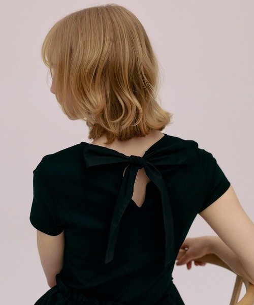 EIMY ISTOIRE(エイミーイストワール)の「LYRA MINI DRESS(ワンピース・レディース・ブラック/ホワイト/ベージュ・F)」の12枚目の写真