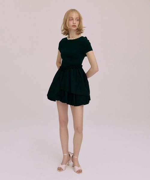 EIMY ISTOIRE(エイミーイストワール)の「LYRA MINI DRESS(ワンピース・レディース・ブラック/ホワイト/ベージュ・F)」の13枚目の写真