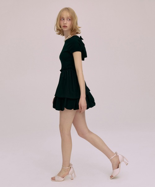EIMY ISTOIRE(エイミーイストワール)の「LYRA MINI DRESS(ワンピース・レディース・ブラック/ホワイト/ベージュ・F)」の15枚目の写真