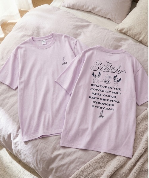 Disney（ディズニー）の「【DISNEY/ディズニー】ベイマックス＆スティッチ キャラクタープリント半袖Ｔシャツ(DRY) バックプリントTシャツ/ユニセックス（Tシャツ/カットソー・メンズ・ブラック/ラベンダー/ダークブルー/ライトグリーン・MEDIUM/LARGE）」の4枚目の写真