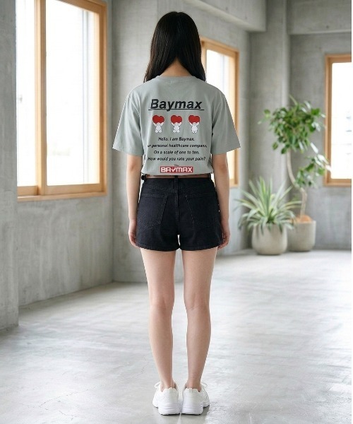 Disney（ディズニー）の「【DISNEY/ディズニー】ベイマックス＆スティッチ キャラクタープリント半袖Ｔシャツ(DRY) バックプリントTシャツ/ユニセックス（Tシャツ/カットソー・メンズ・ブラック/ラベンダー/ダークブルー/ライトグリーン・MEDIUM/LARGE）」の15枚目の写真