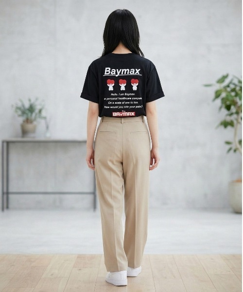Disney（ディズニー）の「【DISNEY/ディズニー】ベイマックス＆スティッチ キャラクタープリント半袖Ｔシャツ(DRY) バックプリントTシャツ/ユニセックス（Tシャツ/カットソー・メンズ・ブラック/ラベンダー/ダークブルー/ライトグリーン・MEDIUM/LARGE）」の5枚目の写真